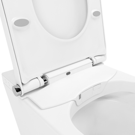Умный комплект 7 в 1 Lavinia Boho Smart V-Clean 87561173, безободковый унитаз, электронная крышка-биде, пульт ДУ, инсталляция, крепление, клавиша смыва, шумоизоляция, диспенсер
