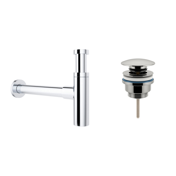 Комплект 3 в 1 Lavinia Boho Bathroom Sink 21520198: накладная раковина 40 см, металлический сифон, донный клапан