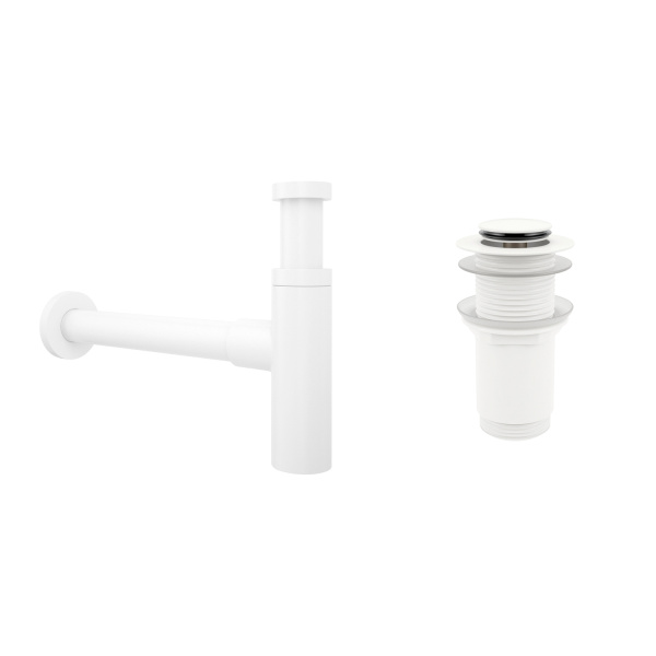 Комплект 3 в 1 Lavinia Boho Bathroom Sink 21520205: накладная раковина 40 см, металлический сифон, донный клапан