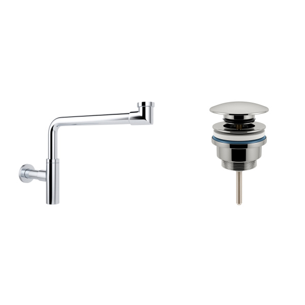 Комплект 3 в 1 Lavinia Boho Bathroom Sink 21520208: накладная раковина 40 см, металлический сифон, донный клапан