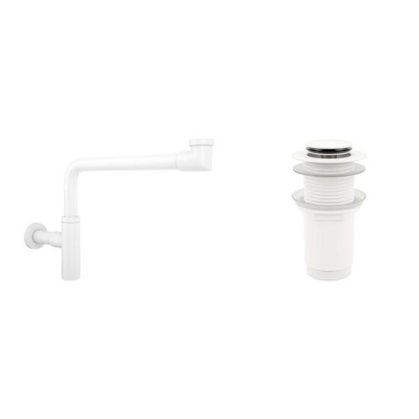 Комплект 3 в 1 Lavinia Boho Bathroom Sink 21520215: накладная раковина 40 см, металлический сифон, донный клапан