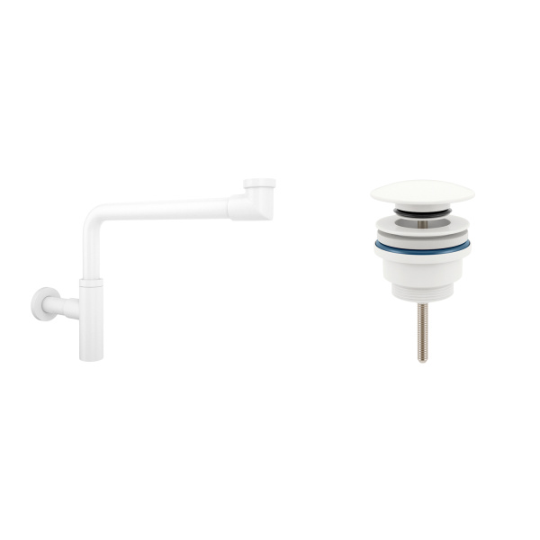 Комплект 3 в 1 Lavinia Boho Bathroom Sink 21520216: накладная раковина 40 см, металлический сифон, донный клапан