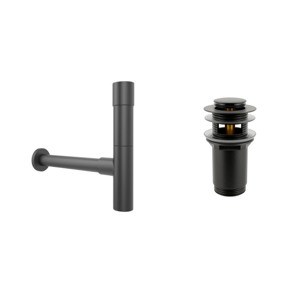 Комплект 3 в 1 Lavinia Boho One 21520728: подвесная раковина 37 см, металлический сифон, донный клапан