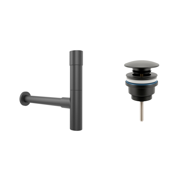 Комплект 3 в 1 Lavinia Boho One 21520729: подвесная раковина 37 см, металлический сифон, донный клапан