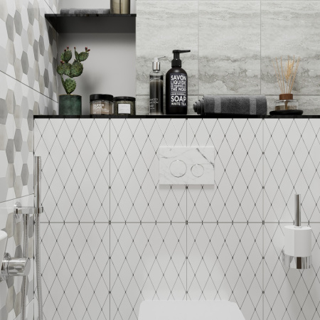 Комплект 4 в 1 инсталляции для подвесного унитаза Lavinia Boho Relfix 77010029 (с бело-серой стеклянной клавишей смыва, звукоизоляцией и крепежом)