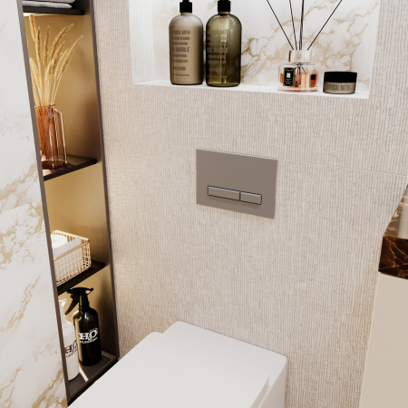 Комплект 4 в 1 инсталляции для подвесного унитаза Lavinia Boho Relfix 77020015 (с серой пластиковой клавишей смыва, звукоизоляцией и крепежом)