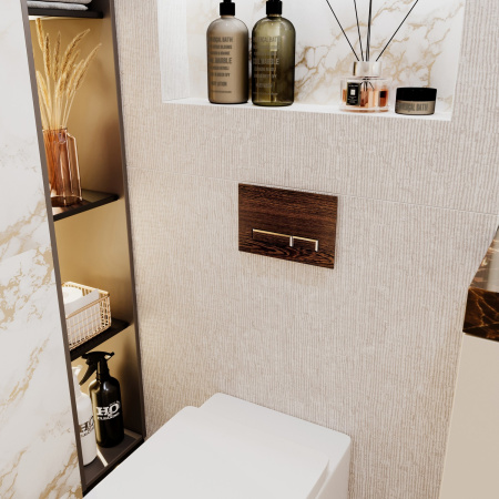 Комплект 4 в 1 инсталляции для подвесного унитаза Lavinia Boho Relfix 77020025 (с коричневой пластиковой клавишей смыва, звукоизоляцией и крепежом)