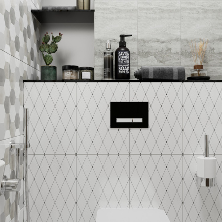 Комплект 4 в 1 инсталляции для подвесного унитаза Lavinia Boho Relfix 77020031 (с черно-белой стеклянной клавишей смыва, звукоизоляцией и крепежом)