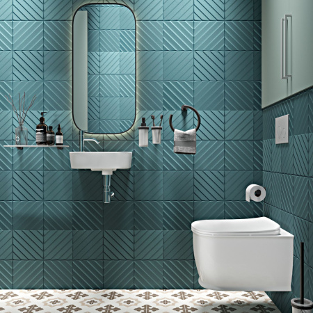 Комплект 6 в 1 Lavinia Boho Bell Pro Rimless 77040040, премиум с пластиковой черной клавишей, инсталляцией и унитазом