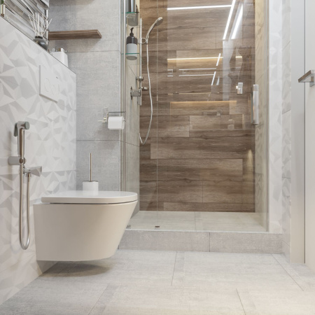 Комплект 6 в 1 Lavinia Boho Biore Compacto Rimless 77050173, премиум с пластиковой белой клавишей, удлиненным крепежом, инсталляцией и унитазом