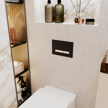 Комплект 4 в 1 инсталляции для подвесного унитаза Lavinia Boho Relfix 77010016 (с черно-белой пластиковой клавишей смыва, звукоизоляцией и крепежом)