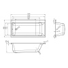 Комплект 4 в 1 Lavinia Boho Catani S2-371217PL, акриловая ванна 170x80 см (левый разворот), усиленный металлический каркас с монтажным набором, мягкий силиконовый подголовник, лицевой экран