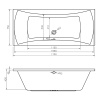 Комплект 4 в 1 Lavinia Boho Evan S3-3711018P, акриловая ванна 180x80 см, усиленный металлический каркас с монтажным набором, мягкий силиконовый подголовник, хромотерапия