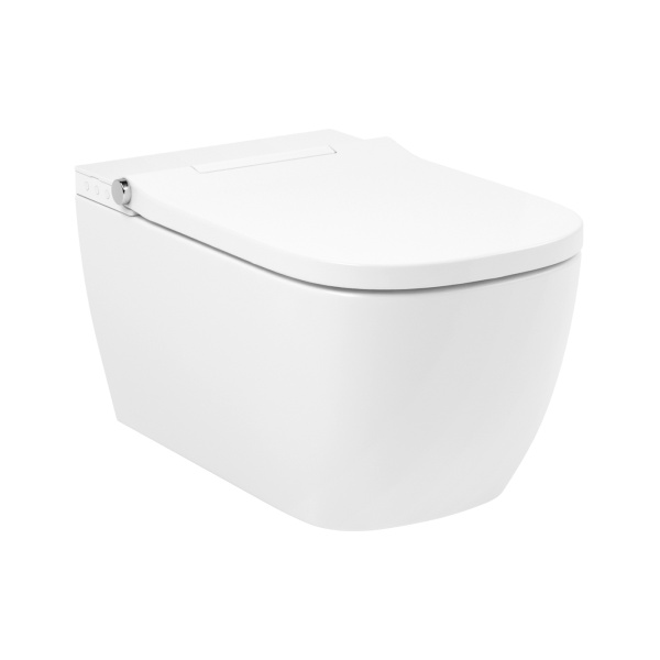 Умный комплект 7 в 1 Lavinia Boho Smart V-Clean 87561141, безободковый унитаз, электронная крышка-биде, пульт ДУ, инсталляция, крепление, клавиша смыва, шумоизоляция, диспенсер
