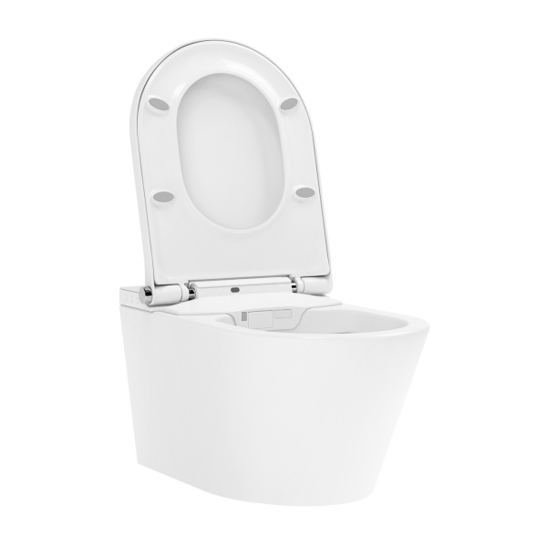 Умный комплект 7 в 1 Lavinia Boho Smart V-Clean 87561168, безободковый унитаз, электронная крышка-биде, пульт ДУ, инсталляция, крепление, клавиша смыва, шумоизоляция, диспенсер