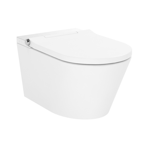 Умный комплект 7 в 1 Lavinia Boho Smart V-Clean 87561170, безободковый унитаз, электронная крышка-биде, пульт ДУ, инсталляция, крепление, клавиша смыва, шумоизоляция, диспенсер