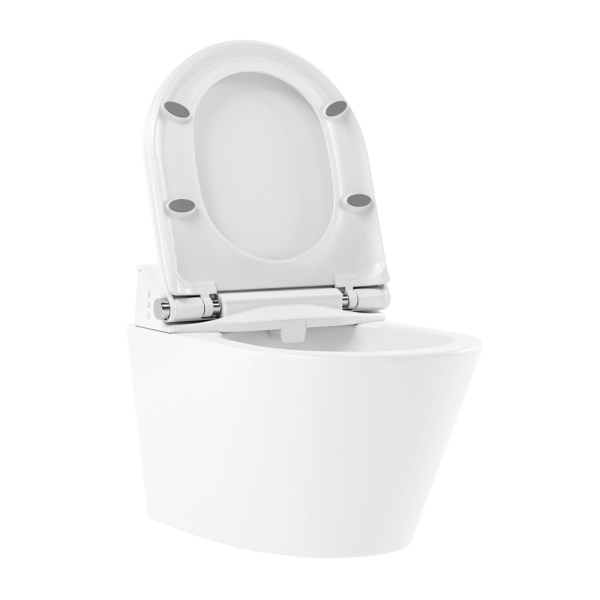 Умный комплект 7 в 1 Lavinia Boho Smart V-Clean 87561184, безободковый унитаз, электронная крышка-биде, пульт ДУ, инсталляция, крепление, клавиша смыва, шумоизоляция, диспенсер