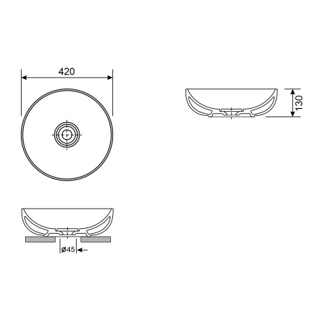 Накладная раковина Wellsee Chalice Perfection 150603000 42 см