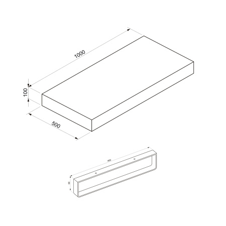 Набор 2 в 1 Wellsee Genuine Tree 162002003, столешница под раковину (100 х 50 см, структурный белый), полотенцедержатель (полированная нержавеющая сталь)