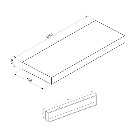 Набор 2 в 1 Wellsee Genuine Tree 162007005, столешница под раковину (120 х 50 см, структурный антрацит), полотенцедержатель (матовый черный)