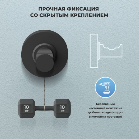 Крючок для полотенца/халата Wellsee Finishing Touch 182517000, черный Крючок для полотенца/халата Wellsee Finishing Touch 182517000, черный