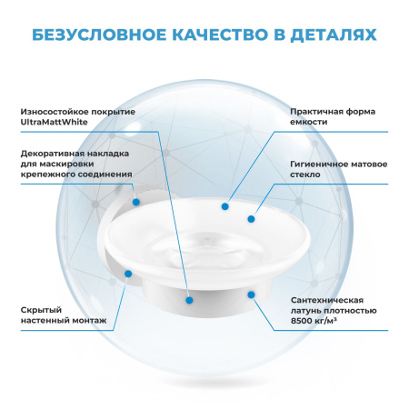 Мыльница с держателем Wellsee Finishing Touch 182505000, белый