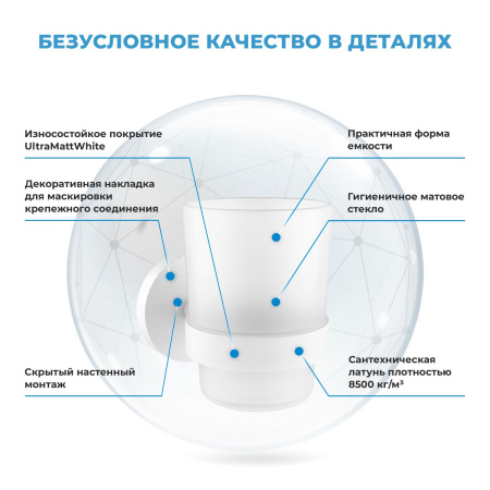 Стакан для зубных щеток с держателем Wellsee Finishing Touch 182510000, белый