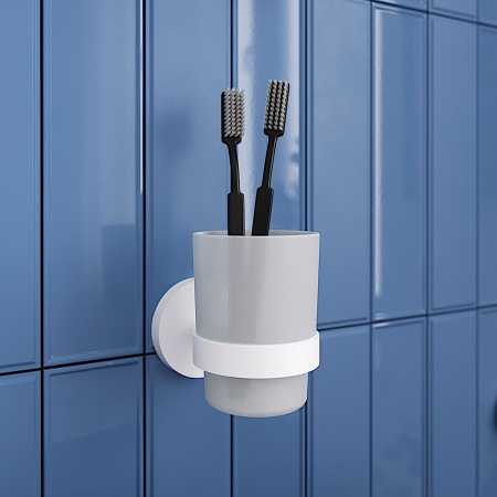 Стакан для зубных щеток с держателем Wellsee Finishing Touch 182510000, белый