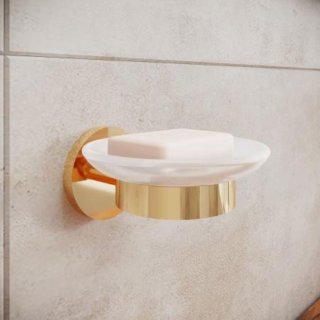 Стеклянная мыльница Wellsee Finishing Touch 182503000, золото