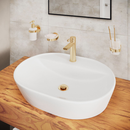 Стеклянная мыльница Wellsee Finishing Touch 182503000, золото