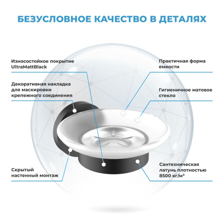 Мыльница с держателем Wellsee Finishing Touch 182502000, черный