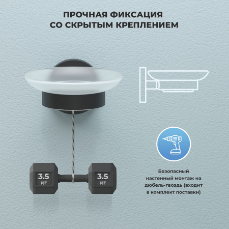 Мыльница с держателем Wellsee Finishing Touch 182502000, черный