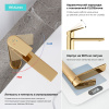 Высокий смеситель для раковины на столешницу Wellsee ICON! for life 182308000, золотой