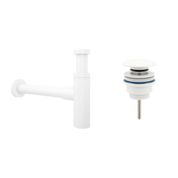 Комплект 3 в 1 Lavinia Boho Bathroom Sink 21520639: врезная раковина 80 см, металлический сифон, донный клапан