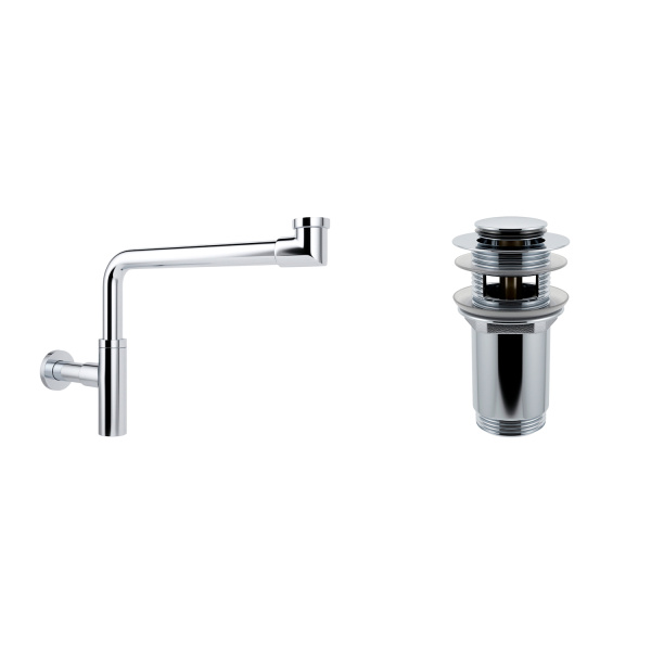Комплект 3 в 1 Lavinia Boho Bathroom Sink 21520640: врезная раковина 80 см, металлический сифон, донный клапан