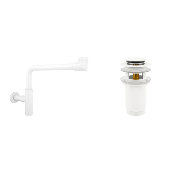 Комплект 3 в 1 Lavinia Boho Bathroom Sink 21520648: врезная раковина 80 см, металлический сифон, донный клапан