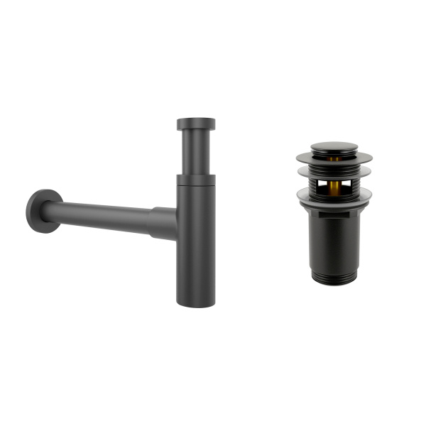 Комплект 3 в 1 Lavinia Boho One 21520738: подвесная раковина 37 см, металлический сифон, донный клапан