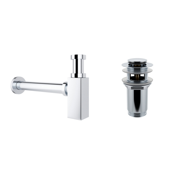 Комплект 3 в 1 Lavinia Boho One 21520758: подвесная раковина 37 см, металлический сифон, донный клапан