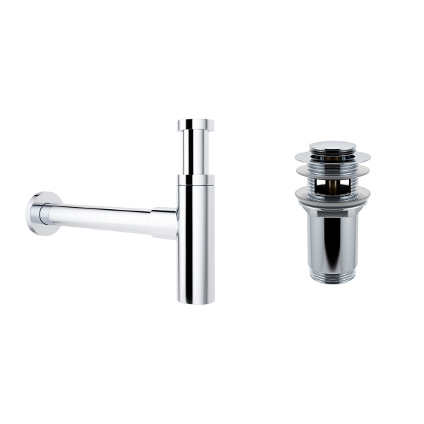 Комплект 3 в 1 Lavinia Boho One 21520778: подвесная раковина 37 см, металлический сифон, донный клапан