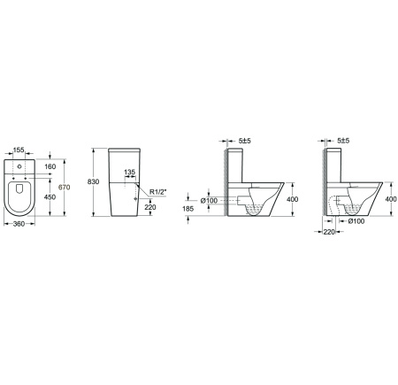 Унитаз-компакт с бачком и сиденьем микролифт Lavinia Boho Biore Rimless 3304001R