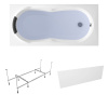 Комплект 4 в 1 Lavinia Boho Easter Pro S2-3706075P, акриловая ванна 170x75 см, усиленный металлический каркас с монтажным набором, мягкий силиконовый подголовник, лицевой экран
