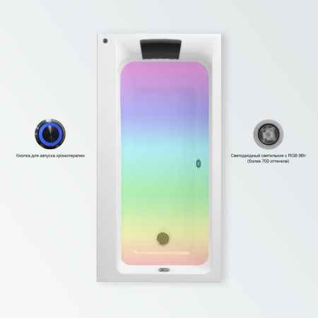 Комплект 5 в 1 Lavinia Boho Catani S4-371216PL, акриловая ванна 160x80 см (левый разворот), усиленный металлический каркас с монтажным набором, мягкий силиконовый подголовник, лицевой экран, хромотерапия