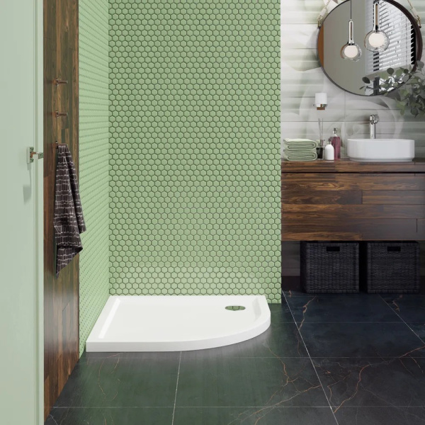 Акриловый душевой поддон Lavinia Boho One 37012900, полукруглый, 90 х 90 см