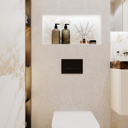 Комплект 4 в 1 инсталляции для подвесного унитаза Lavinia Boho Relfix 77010004 (с черной пластиковой клавишей смыва, звукоизоляцией и крепежом)