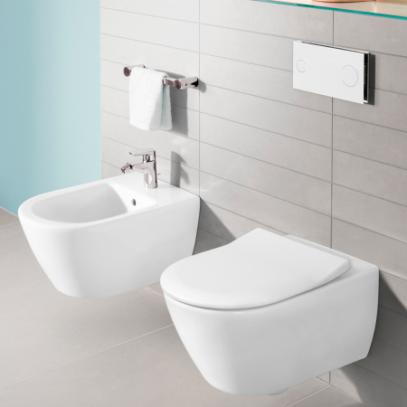 Крышка-сиденье Villeroy & Boch Subway 2.0 9M78S101 с микролифтом, петли хром