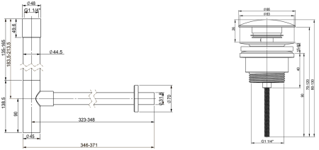 Набор 2 в 1 Vimarr Drainage 5180062003, сифон для раковины, донный клапан универсальный, матовый белый