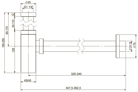 Металлический сифон для раковины Vimarr Drainage 5180051000, хром