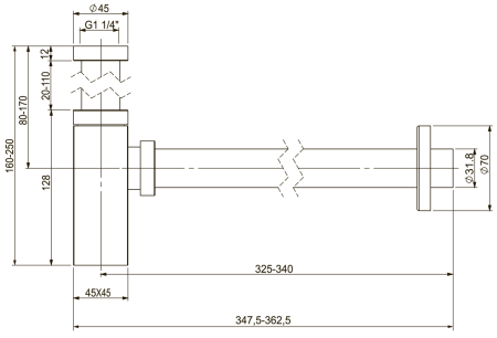 Металлический сифон для раковины Vimarr Drainage 5180052000, матовый белый