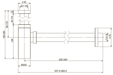 Металлический сифон для раковины Vimarr Drainage 5180054500, розовое золото