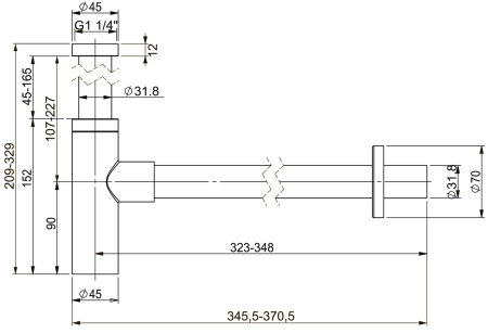 Металлический сифон для раковины Vimarr Drainage 5180072000, матовый белый